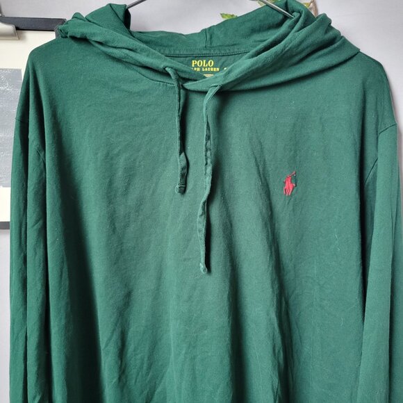 Polo Ralph Lauren Jersey Hooded Pullover T Shirt College Green XXL - Picture 4 of 14